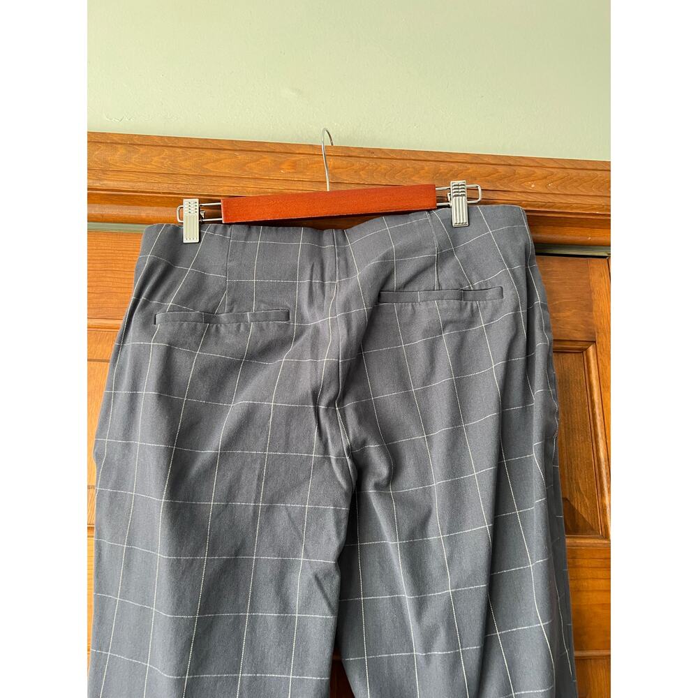 A New Day Plaid High Rise Skinny Ankle Pants Blue Gray Stretch Cotton Size 16 - Picture 7 of 10